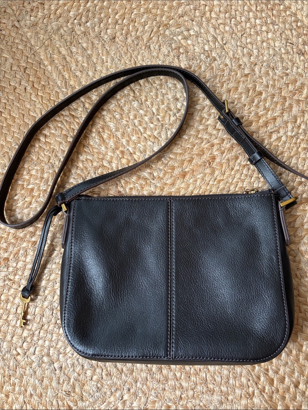 Fossil Brown Leather Crossbody Bag